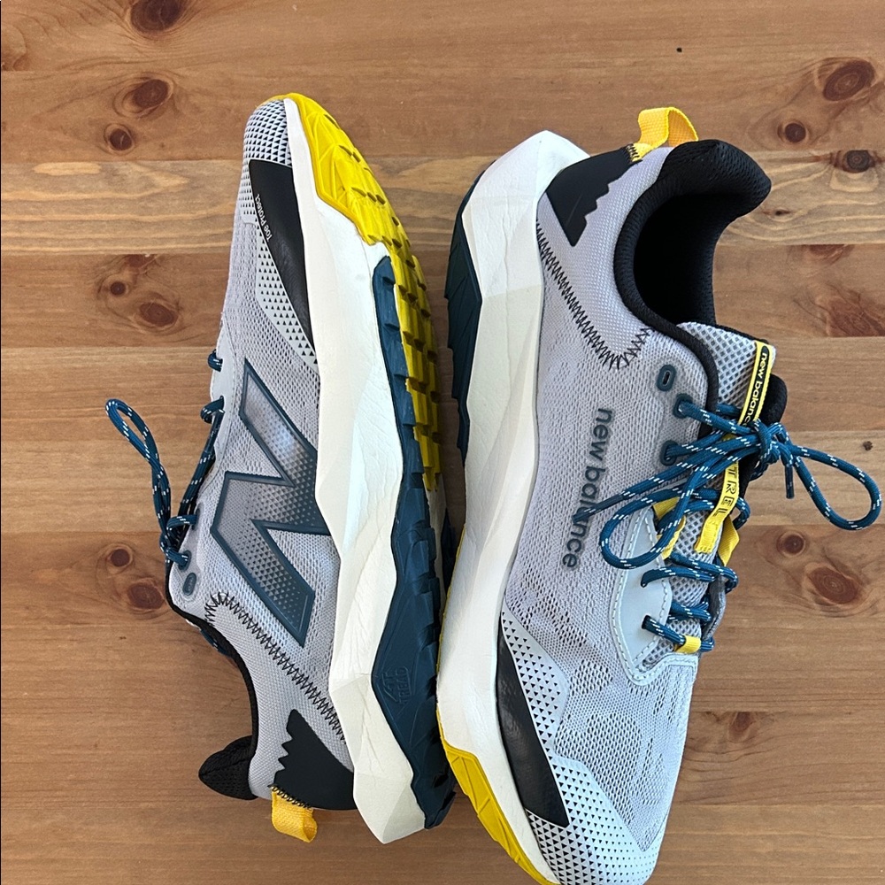 New Balance Gray and Yellow Athletic Shoes - Picture 4 of 12